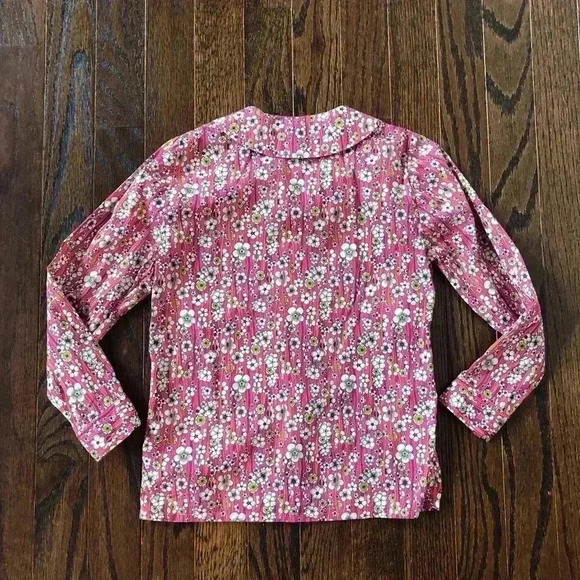 Oscar de la Renta Girls 4/4T Pink Floral 100% Cotton Button-Down Blouse - EUC!! - Picture 6 of 7